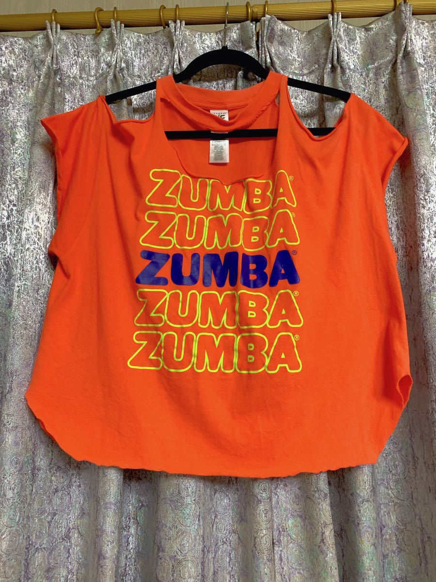 ZUMBA ズンバ シャツ Tシャツ 正規品 トップス カットソー ダンス リメイク エアロ 肩スリット ハロウィン コスプレ 仮装 タンクトップ_画像1