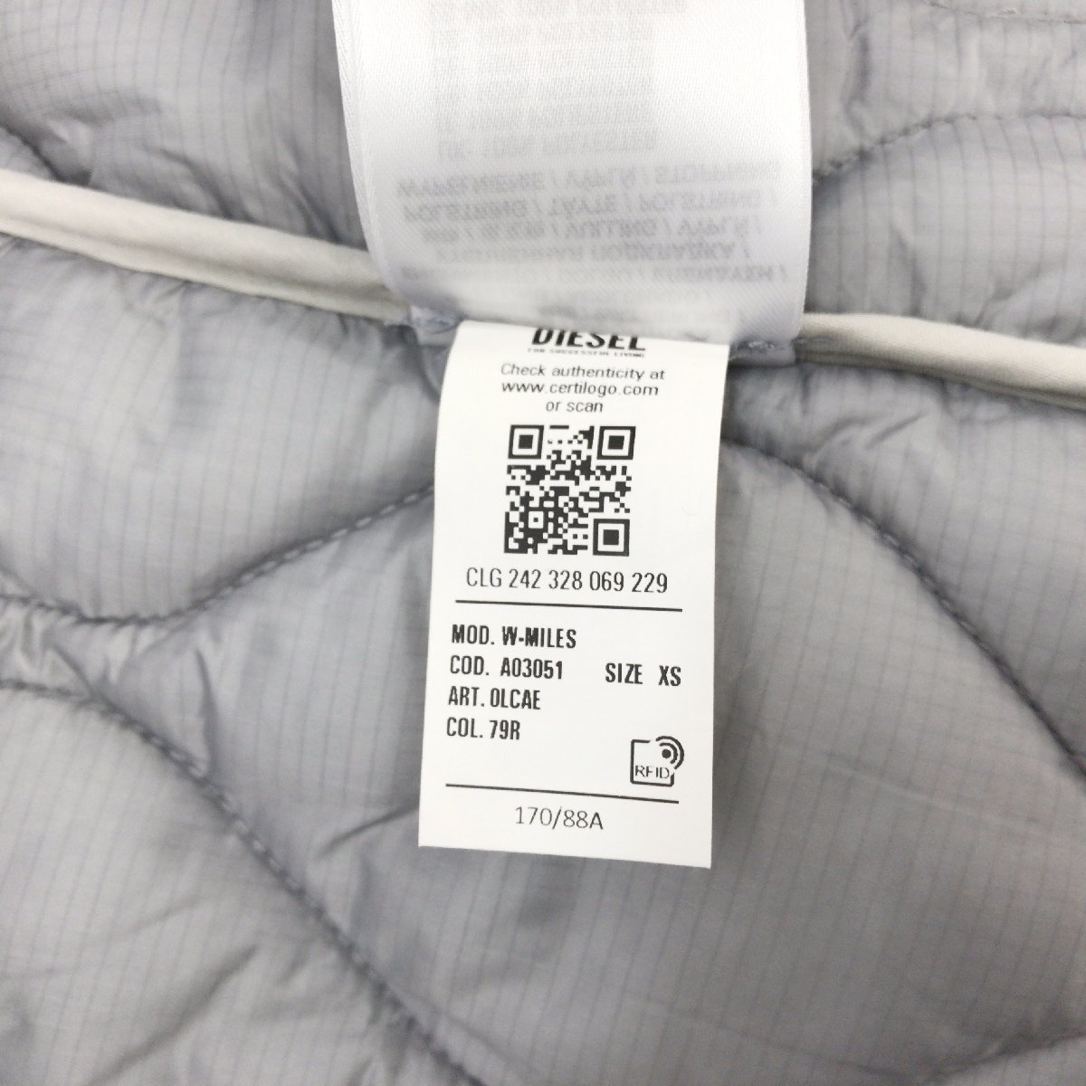 美品 DIESEL ディーゼル W-MILES JACKET 3Way ナイロン キルティング