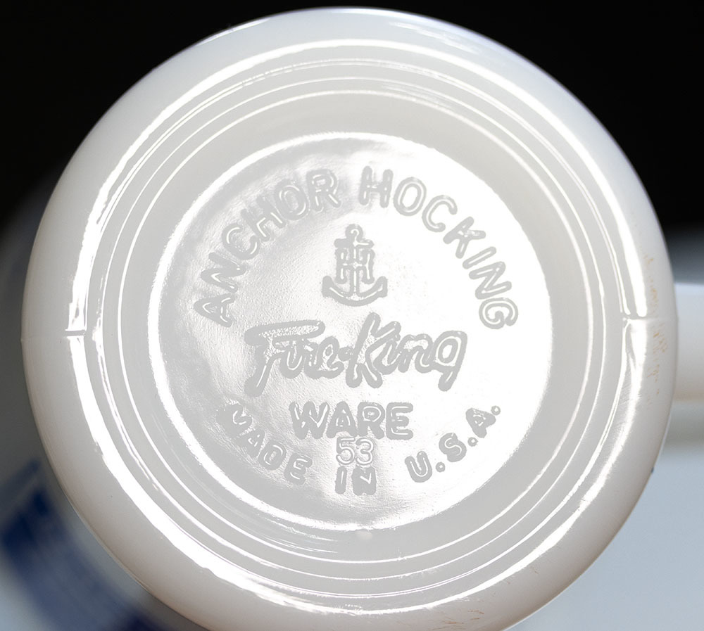 激レア！ ファイヤーキング マグ FORD Ｄハンドル 未使用！ フォード 耐熱 ミルクガラス コーヒー アメリカ製 ビンテージ アンティーク
