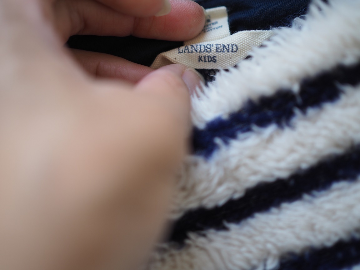 LANDS'END(ランズエンド)★キッズ　ボーダー　ボアフリース★L（14）_画像6