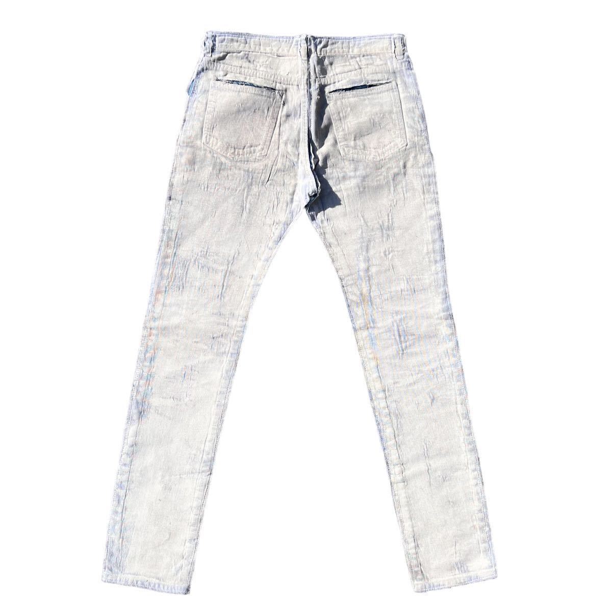 MAISON MARTIN MARGIELA 10 2016SS スリムフィット ペンキ加工デニム 30 メゾン マルタン マルジェラ painted slim pants