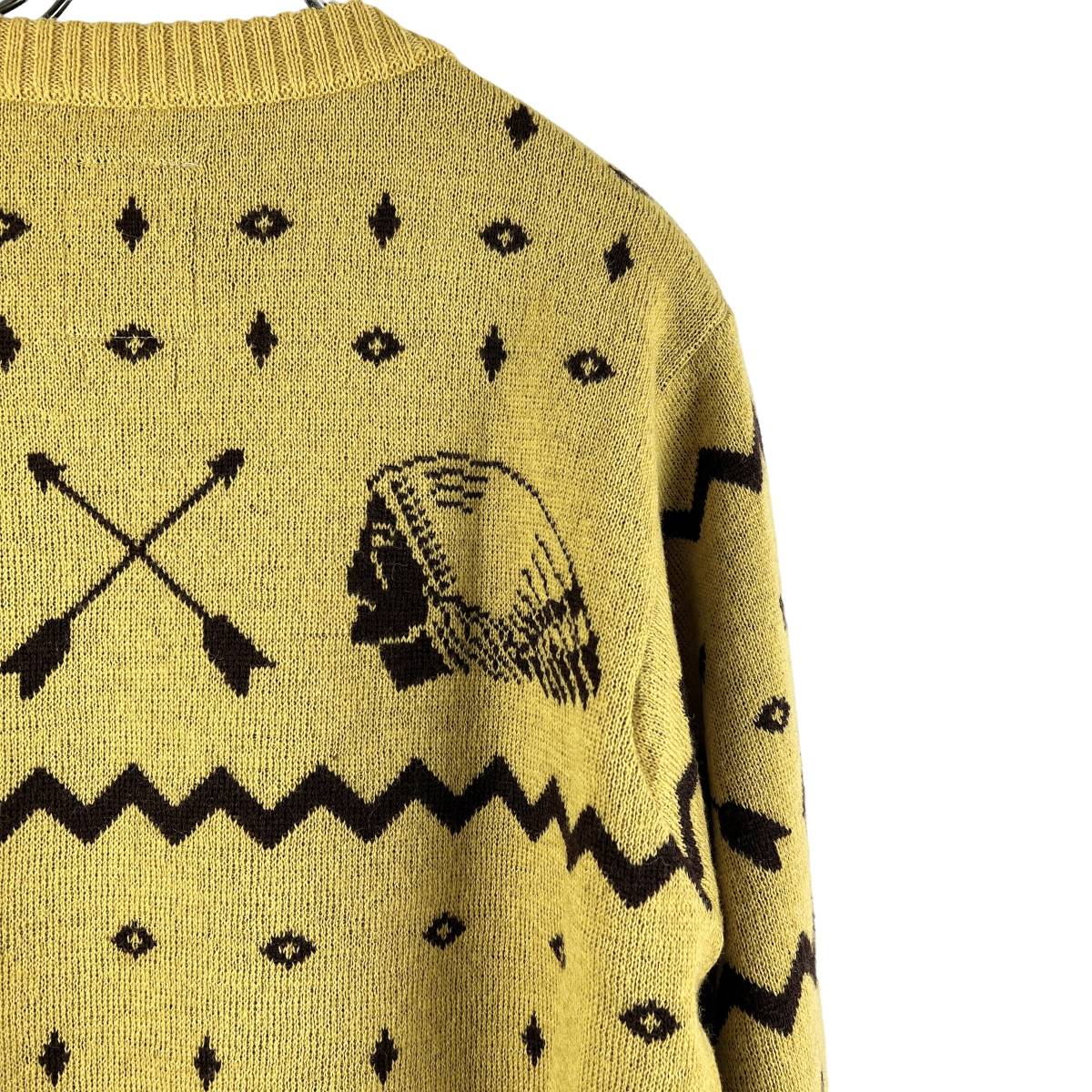 VISVIM(ビズビム) Tribal Arrow Spot Pattern Knit Sweat (yellow)