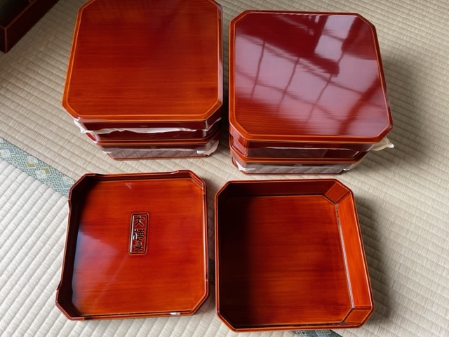 飛騨春慶塗 大徳寺弁当箱 縁高 重箱 五客 茶道具 茶懐石 飛騨春慶塗 大徳寺弁当箱 縁高 重箱 五客 茶道具 茶懐石