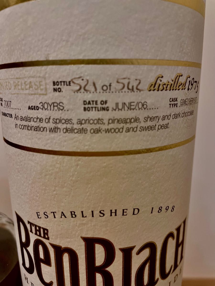 最終値下 ベンリアック30年 Ben Riach1975 シングルモルト 最終値下 ベンリアック30年 Ben Riach1975 シングルモルト