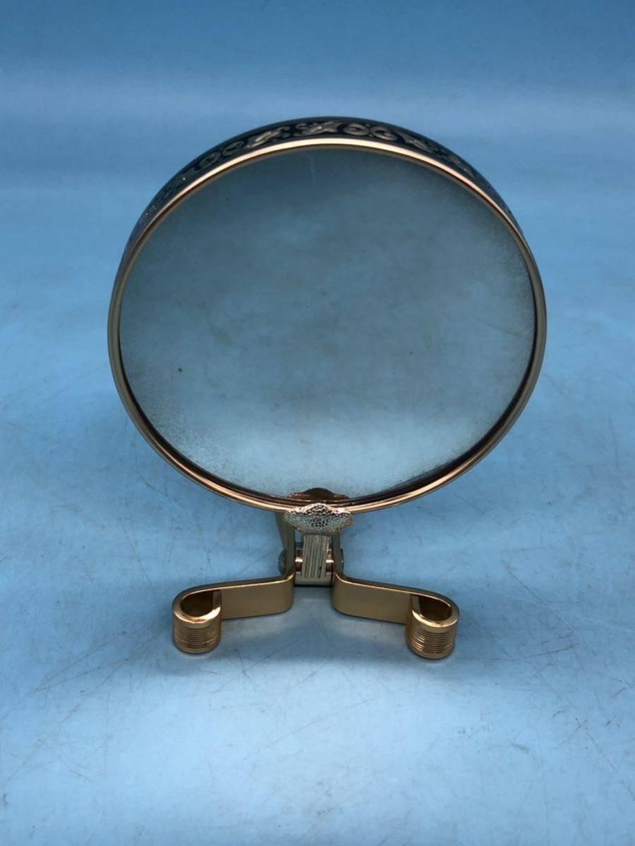 [A7382O108] both sides mirror hand-mirror desk mirror etc. times magnifying glass hand mirror stand mirror folding type cosmetics mirror antique style retro style made in Japan 