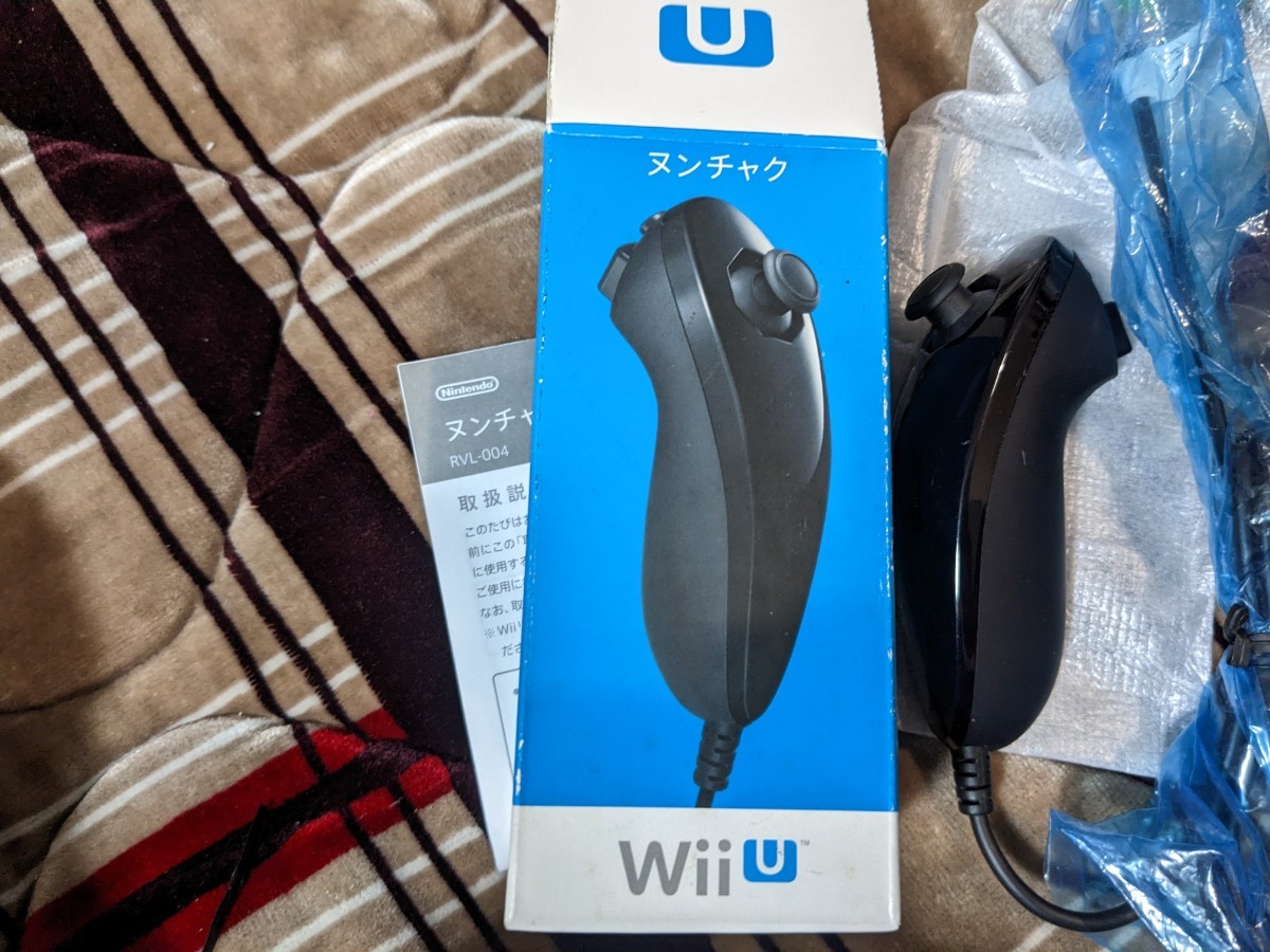 新品】任天堂 WiiU Wii ヌンチャク RVL-004 黒 箱説明書