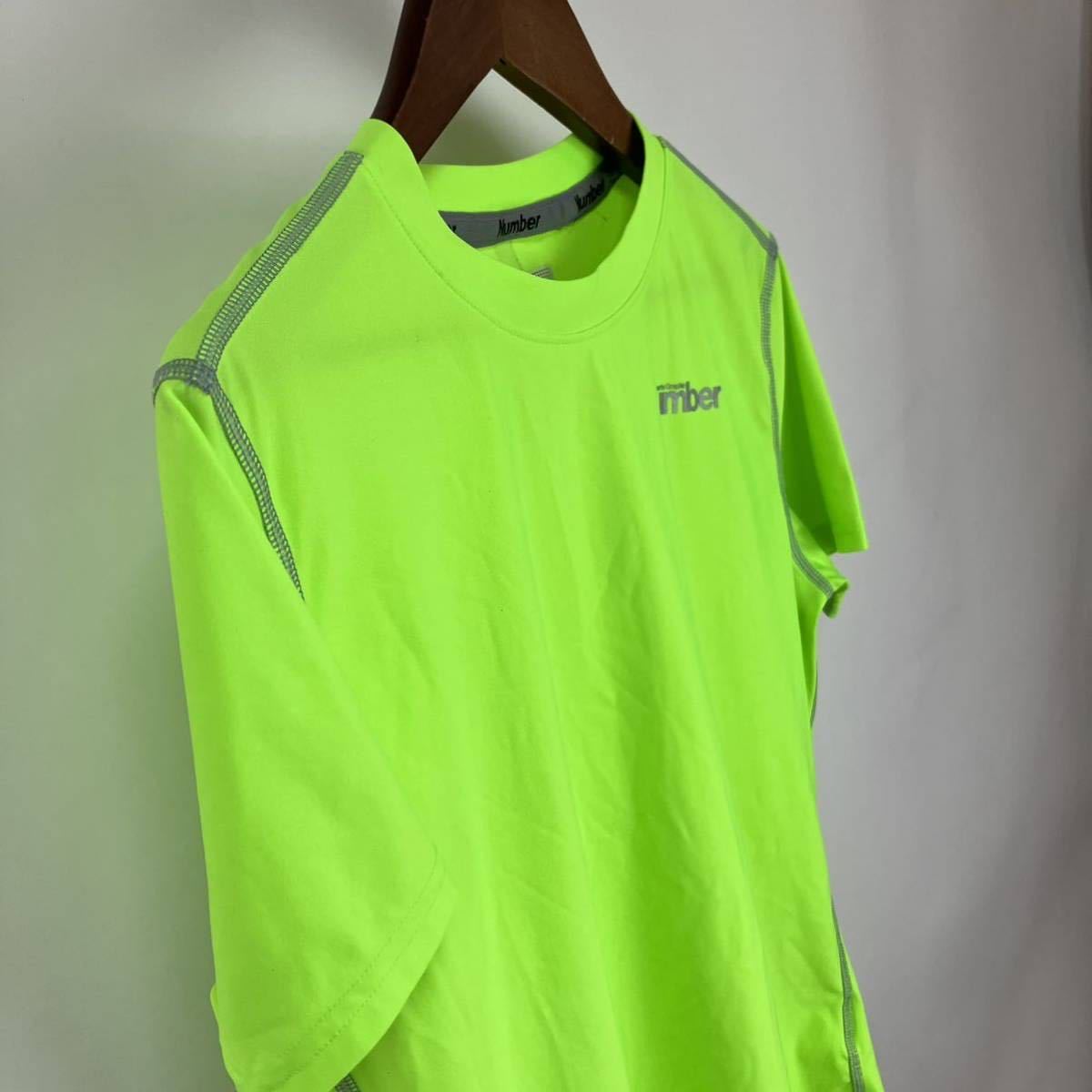 Nambar ナンバー メンズ スポーツウェア 半袖Tシャツ トップス 蛍光色Tシャツ 丸首 ポリエステル製 ランニングウェア トレーニングウェア