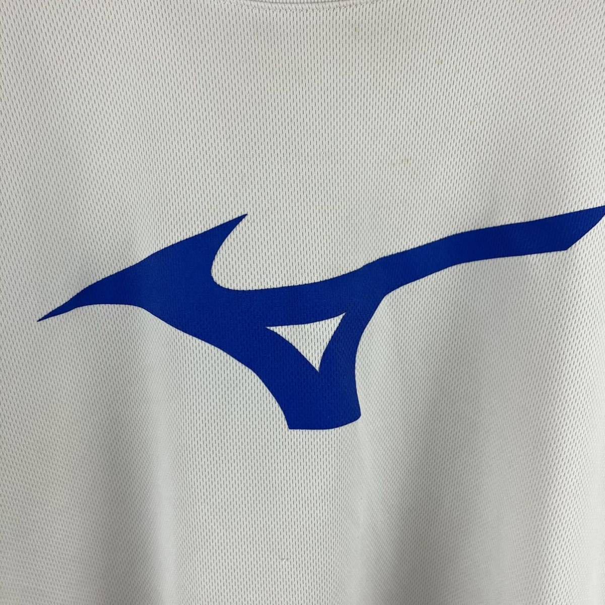 大きいサイズ mizuno ミズノ メンズ 半袖Tシャツ プラクティスシャツ XLサイズ ホワイトTシャツ スポーツウェア ポリエステル製 丸首