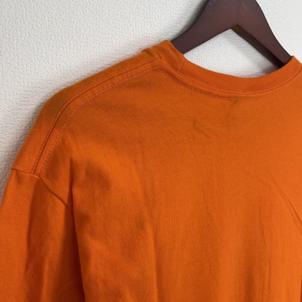 Printstar プリントスター メンズ 半袖 Tシャツ トップス スポーツ ウェア 練習着 創作 Lサイズ 大きいサイズ オレンジ プリント 綿100%