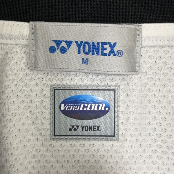 YONEX ヨネックス メンズ 半袖 ポロシャツ トップス スポーツ ウェア Mサイズ ホワイト グレー ロゴ 襟付き テニス 冷感素材 veryCOOL