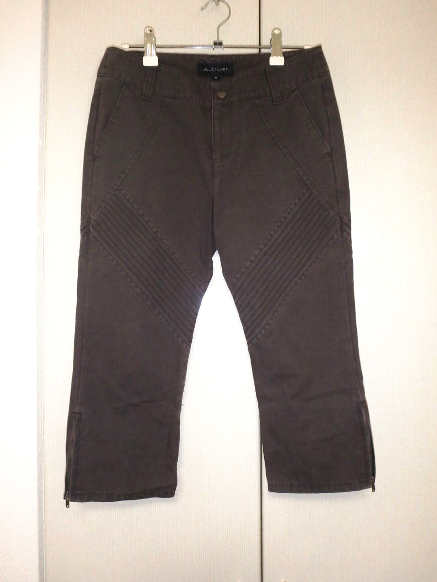 * Jill Stuart переключатель дизайн брюки капри укороченные брюки капри 7 минут длина Brown 0(XS~S) хлопок 100% сделано в Японии * Jill JILL