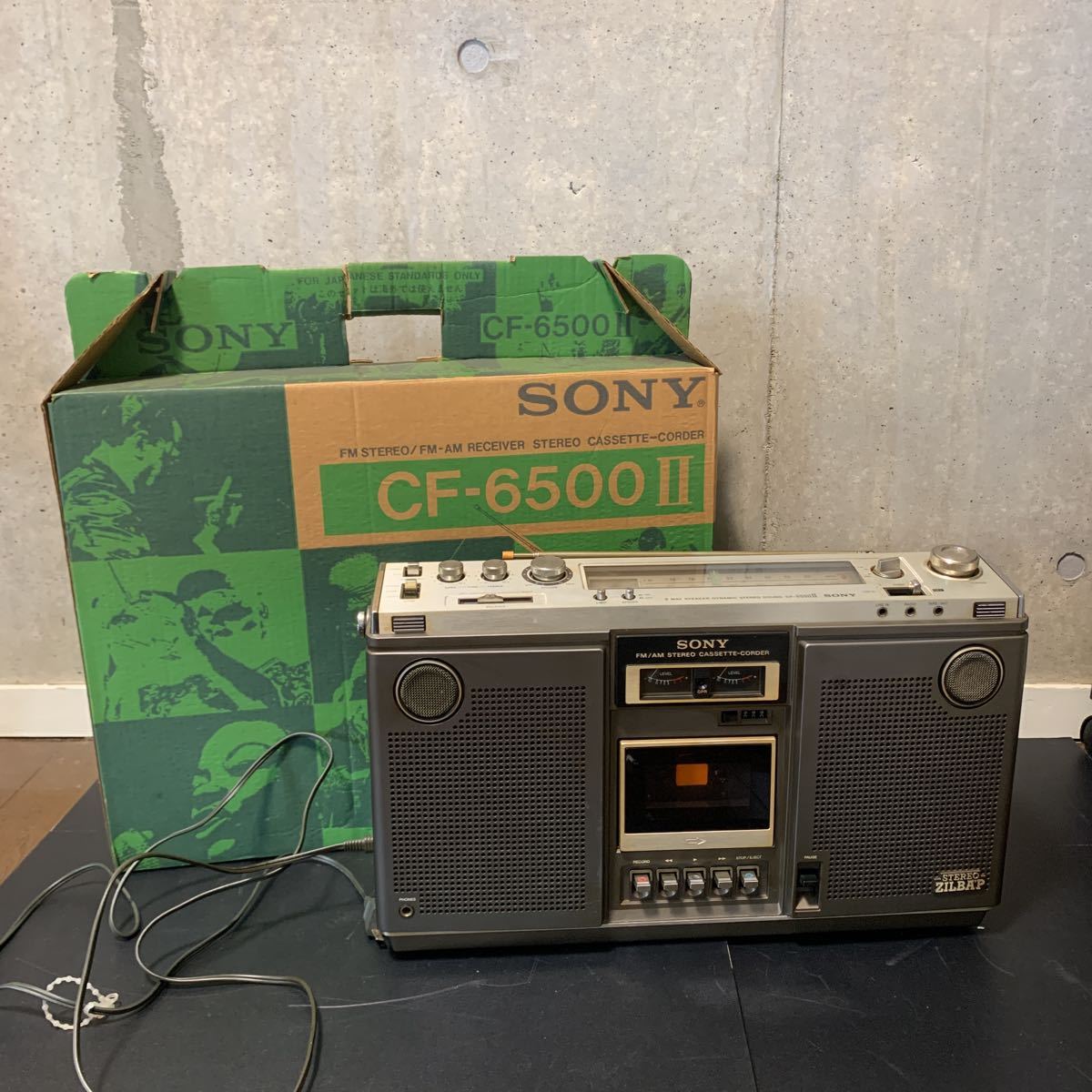 SONY FM AM STEREO CASSETTE-CORDER CF-6500 Ⅱ ソニー カセットレコーダー ラジカセ ラジオ受信確認済 元箱有 昭和レトロ オーディオ機器_画像1