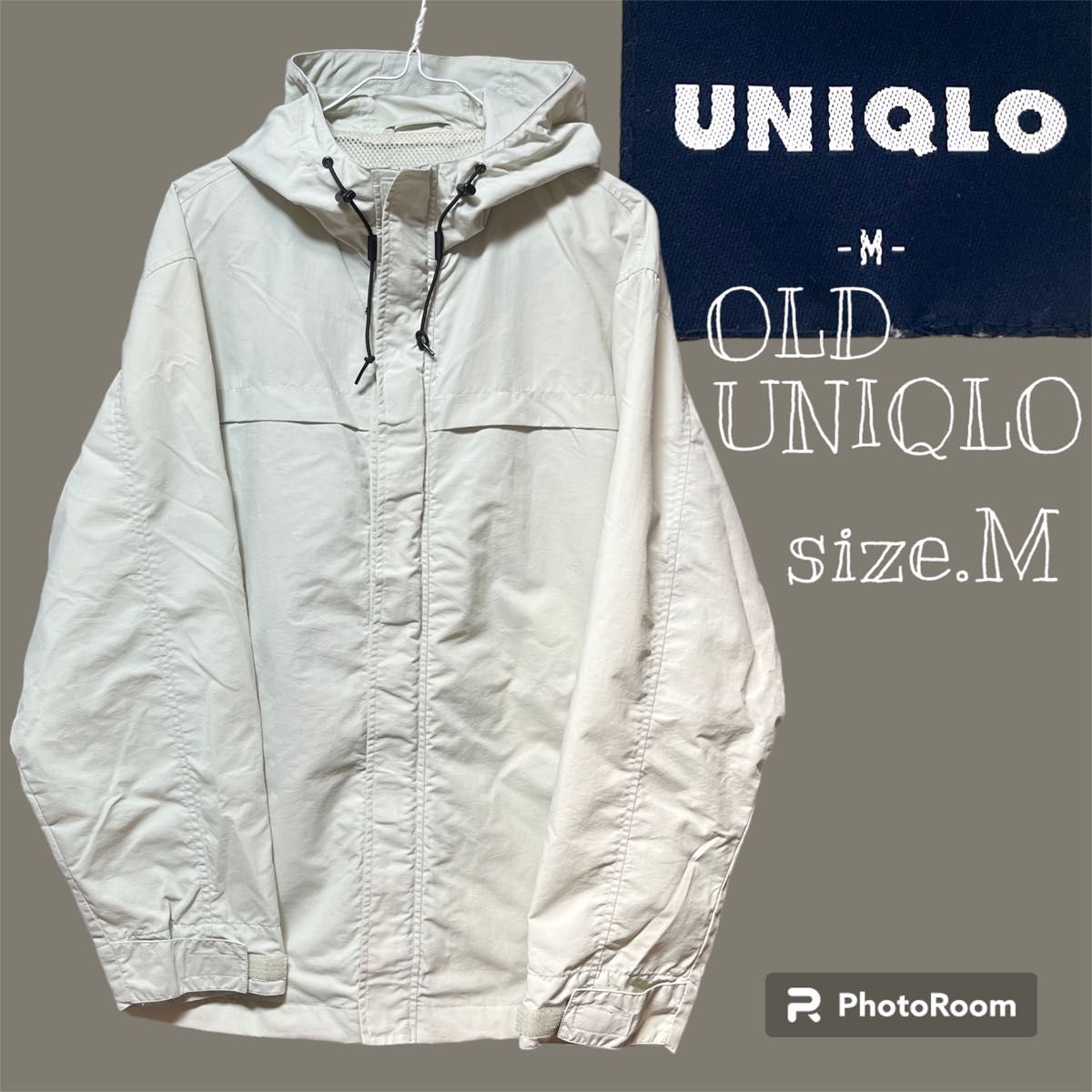 90s OLD UNIQLO/ユニクロ◎ナイロンジャケット ホワイト M マウンテンパーカー
