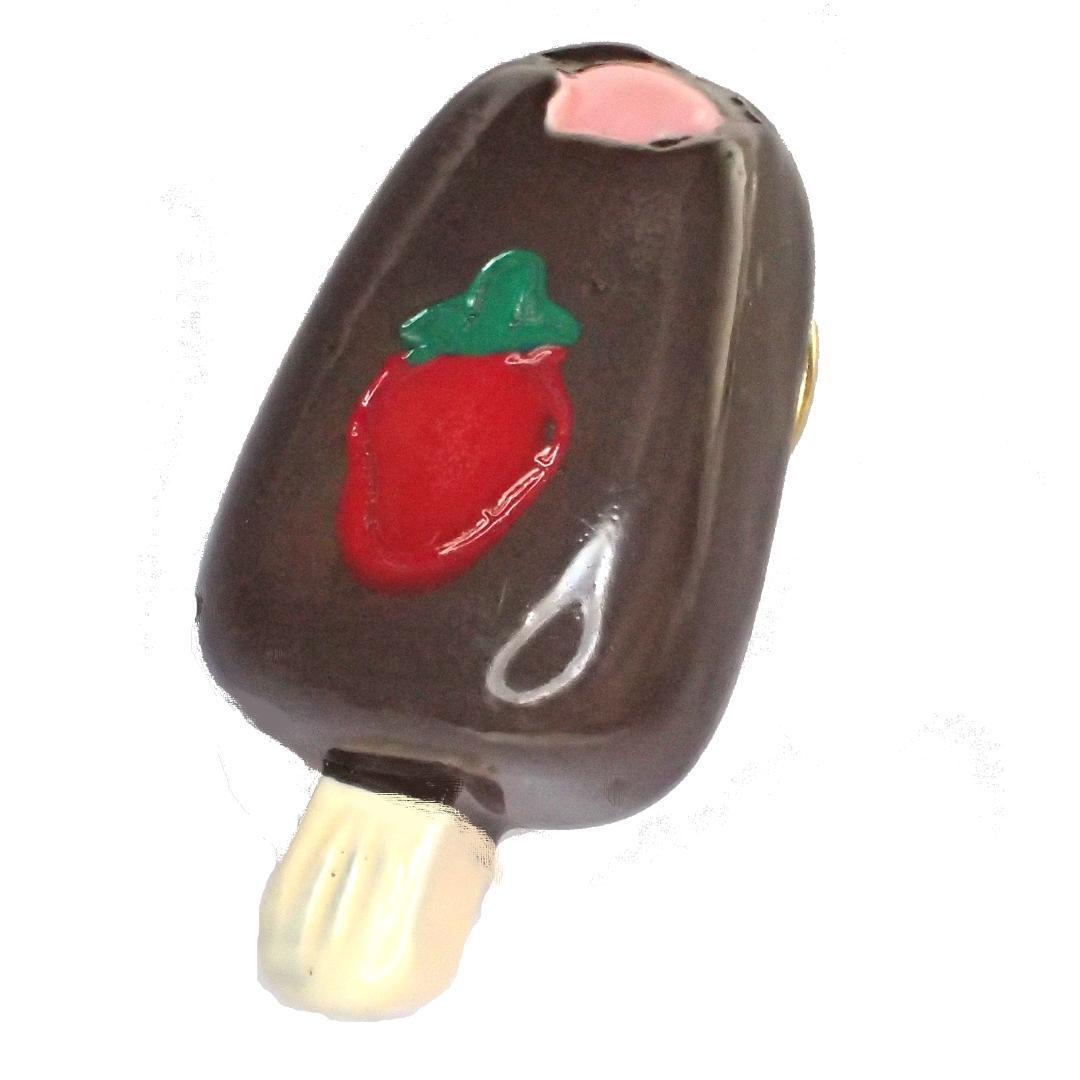 苺　イチゴ　いちご　ストロベリー　アイスクリーム　チョコ　チョコレート　ピンバッジ　ピンズ　ブローチ　ラペルピン_画像1
