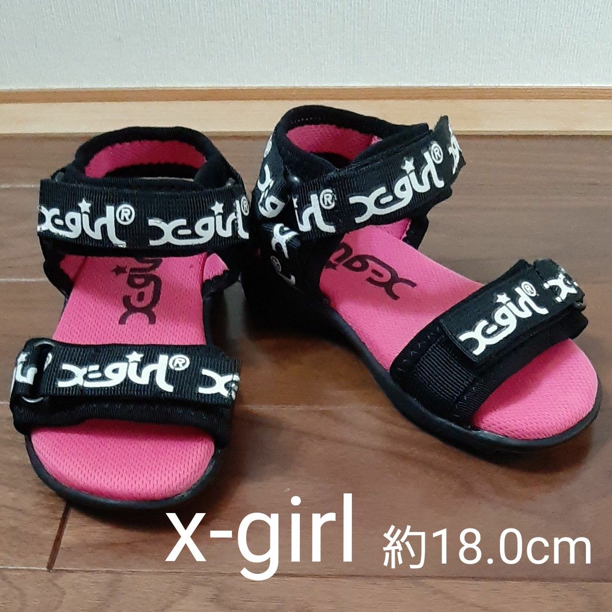 未使用 x-girl エックスガール 約18.0cm サンダル ピンク
