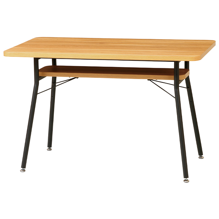 ダイニングテーブル 食卓テーブル 幅110cm 収納棚付き 木製 新生活 長方形 ミルド ナチュラル KOE-5859NA