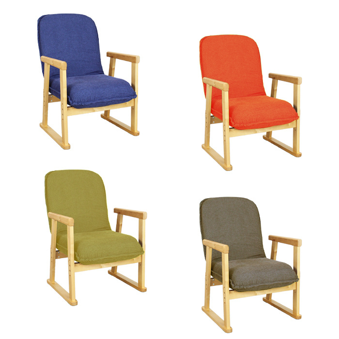 高座椅子 ミドルタイプ 座椅子 椅子 リクライニング 肘掛け 和室 チェア リクライニングチェア グリーン EMT-7101GN_画像1