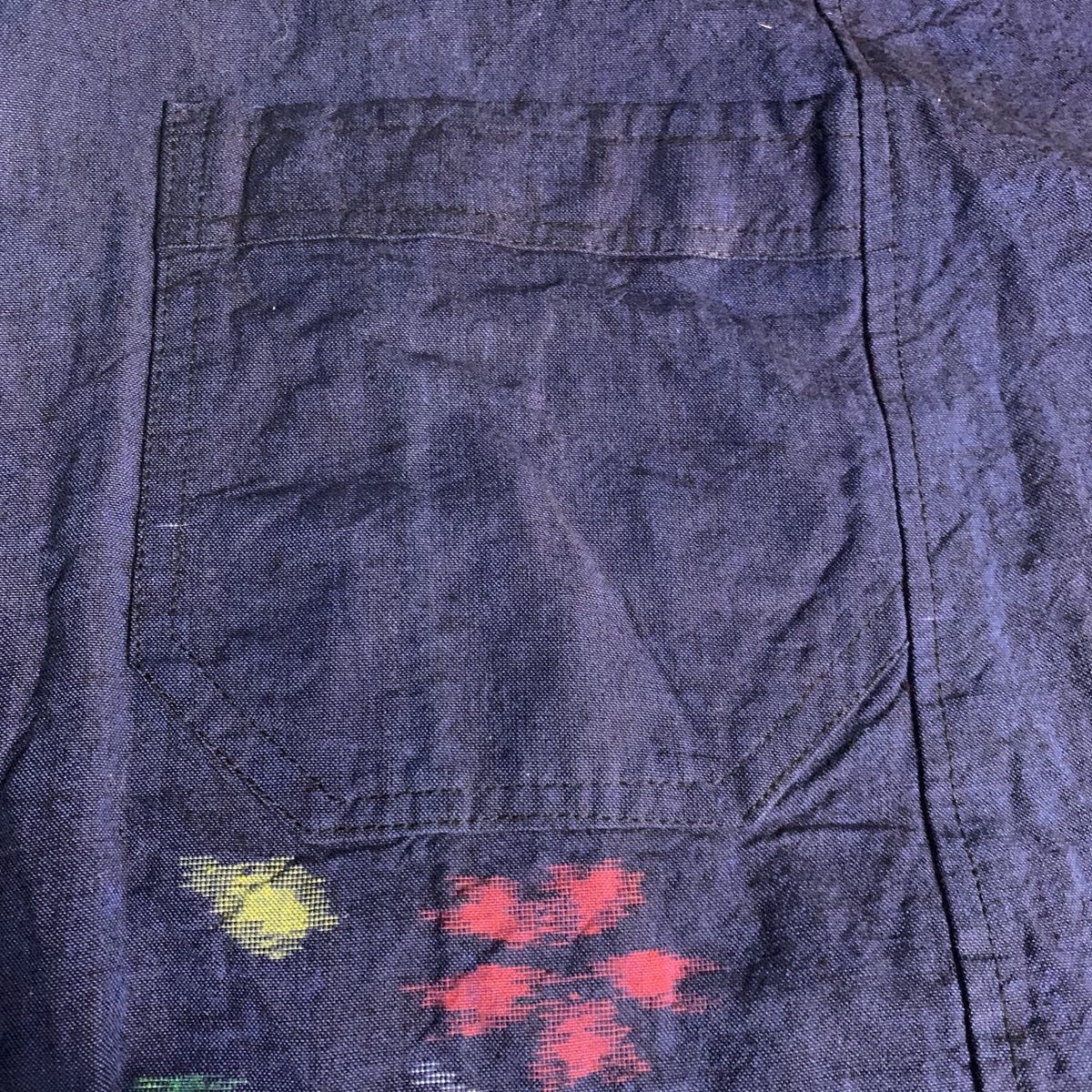 * apron apron crane tsuru hanten Indigo . cloth ... remake material hand made old cloth type dyeing . handmade patchwork ka abrasion . abrasion (7663)