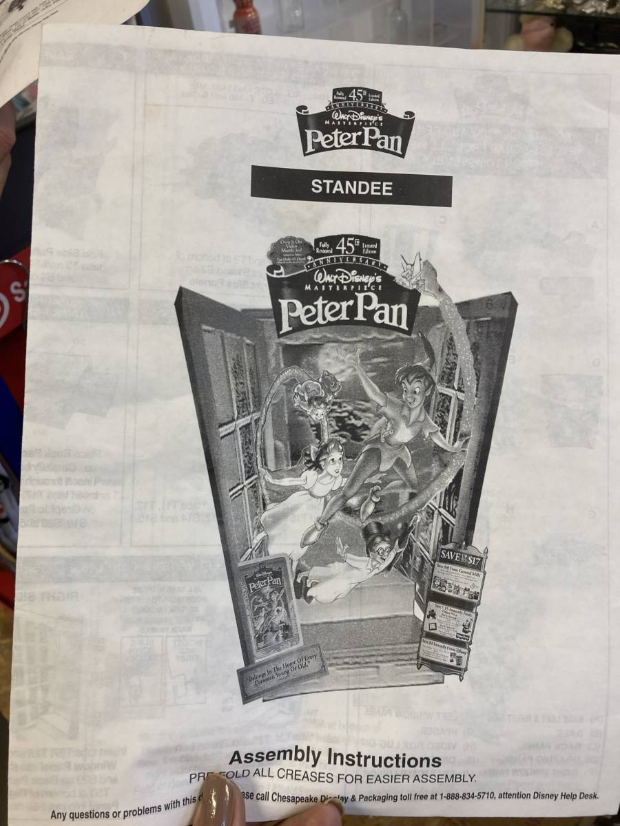  Vintage * Disney Peter Pan распродажа .. магазин дисплей табличка * не продается, America, самовывоз, retro, не использовался 