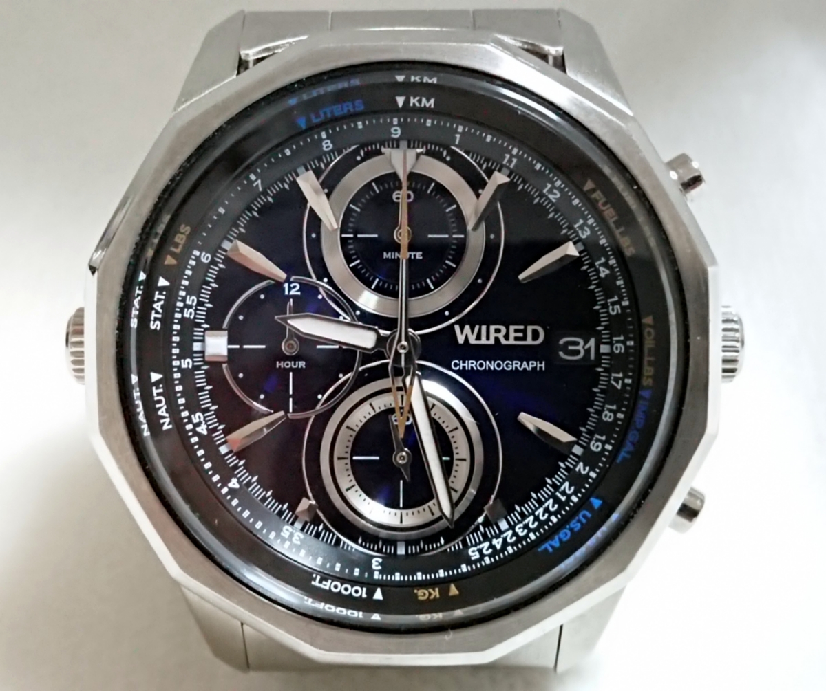 6012*1 jpy start SEIKO WIRED Wired [VK67-K090] accessory equipped beautiful  . used * operation OK: Real Yahoo auction salling