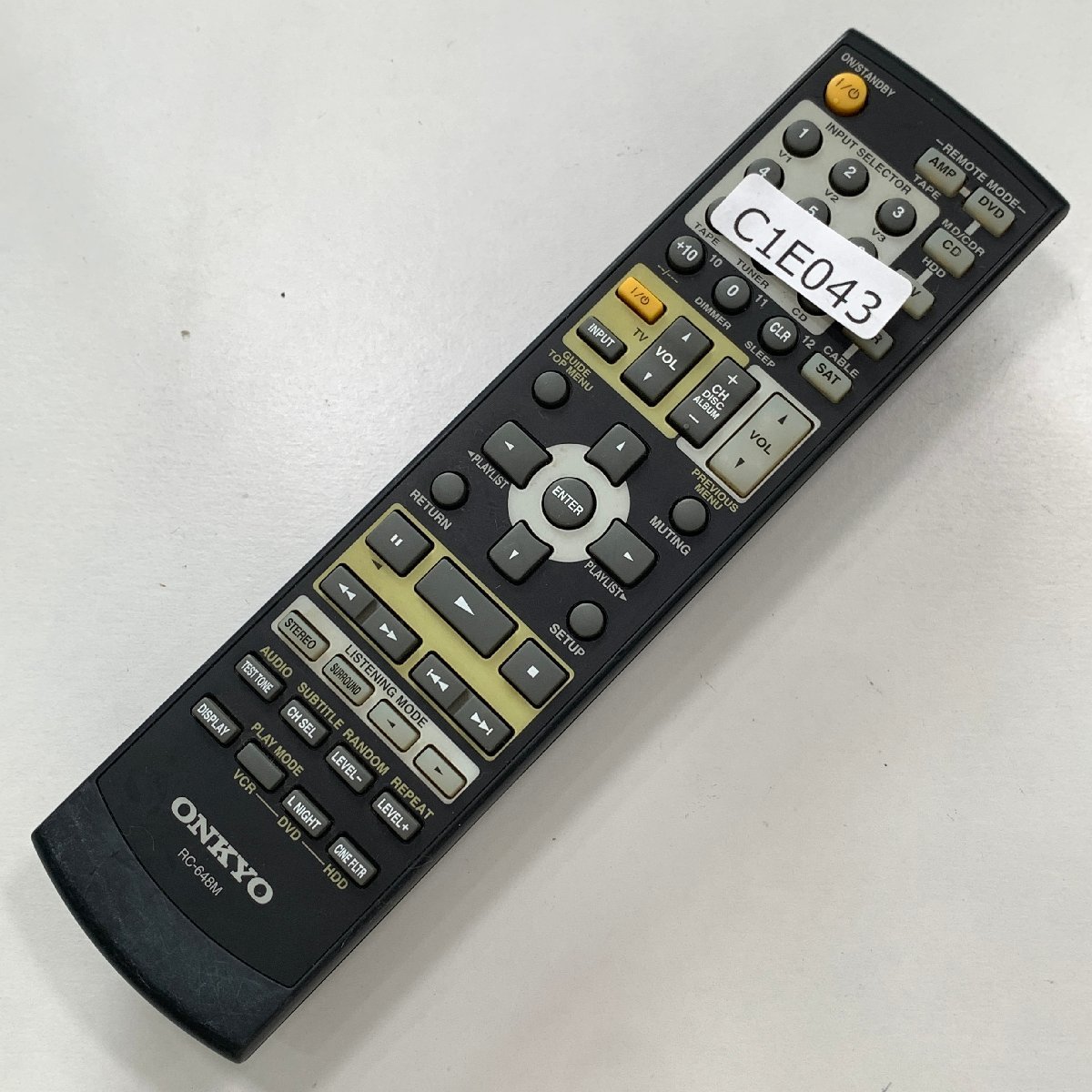 C1E043 【送料１８５円】 TV リモコン / ONKYO オンキョー RC-648M 動作確認済み★即発送★ テレビ_画像1