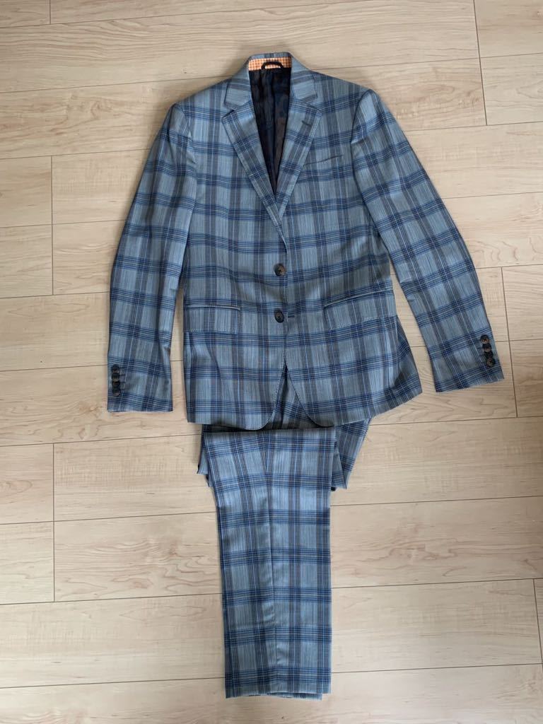 エトロ ETRO セットアップ スーツ グレー ネイビー チェック MADE IN