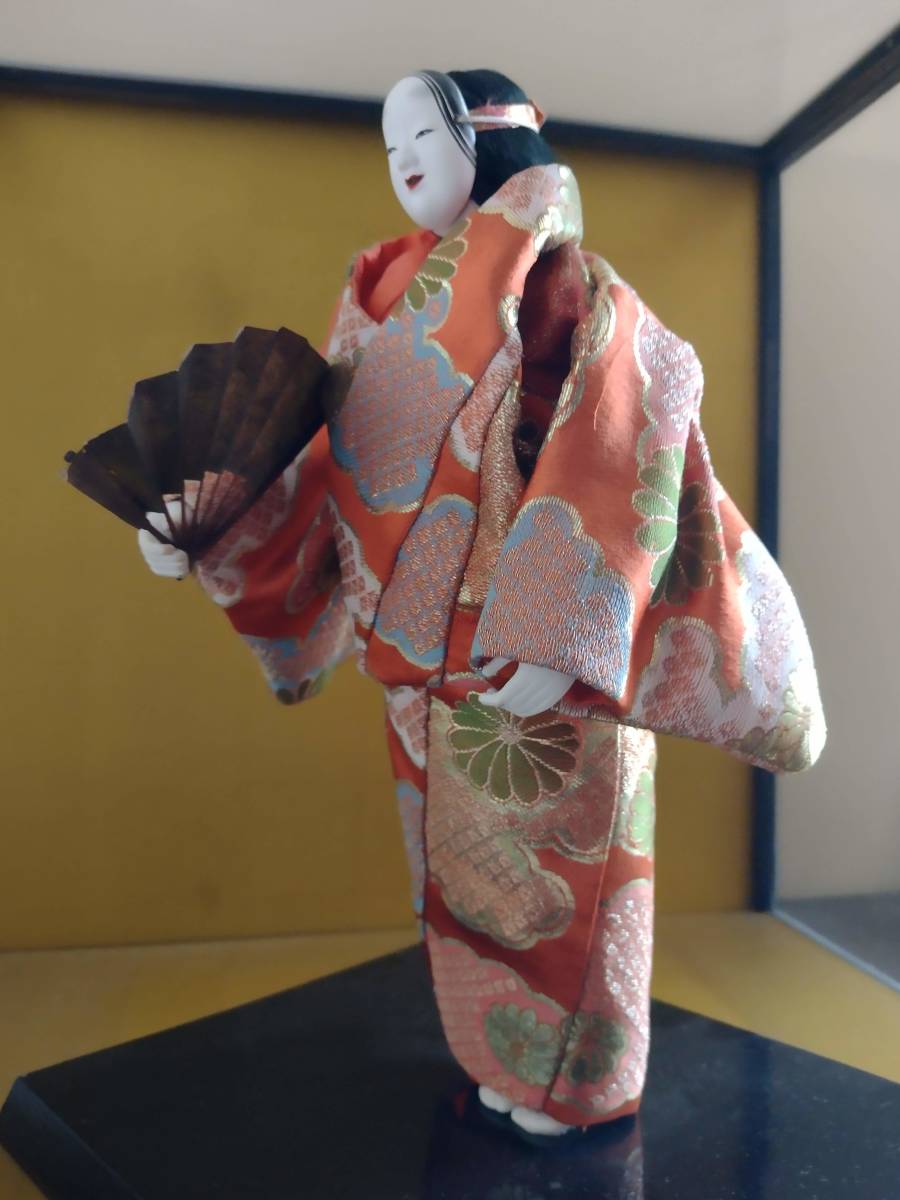 メール便不可】 日本人形 二條静扇 作 風姿能人形 熊野 ガラスケース