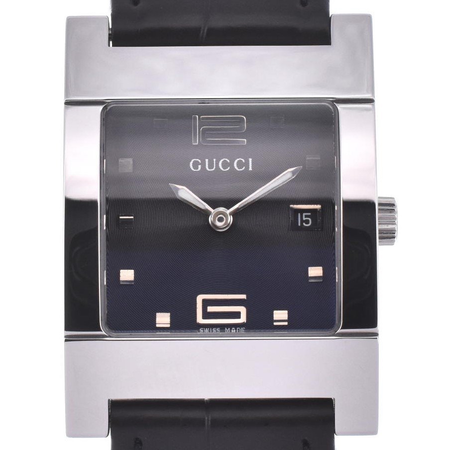 高評価！ グッチ GUCCI M#123641 良品 メンズ クォーツ SS/レザー