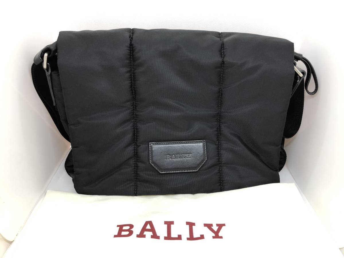 極美品★BALLY バリー★バッグ ショルダーバッグ メッセンジャーバッグ メンズ レザー 革 ナイロン_画像2