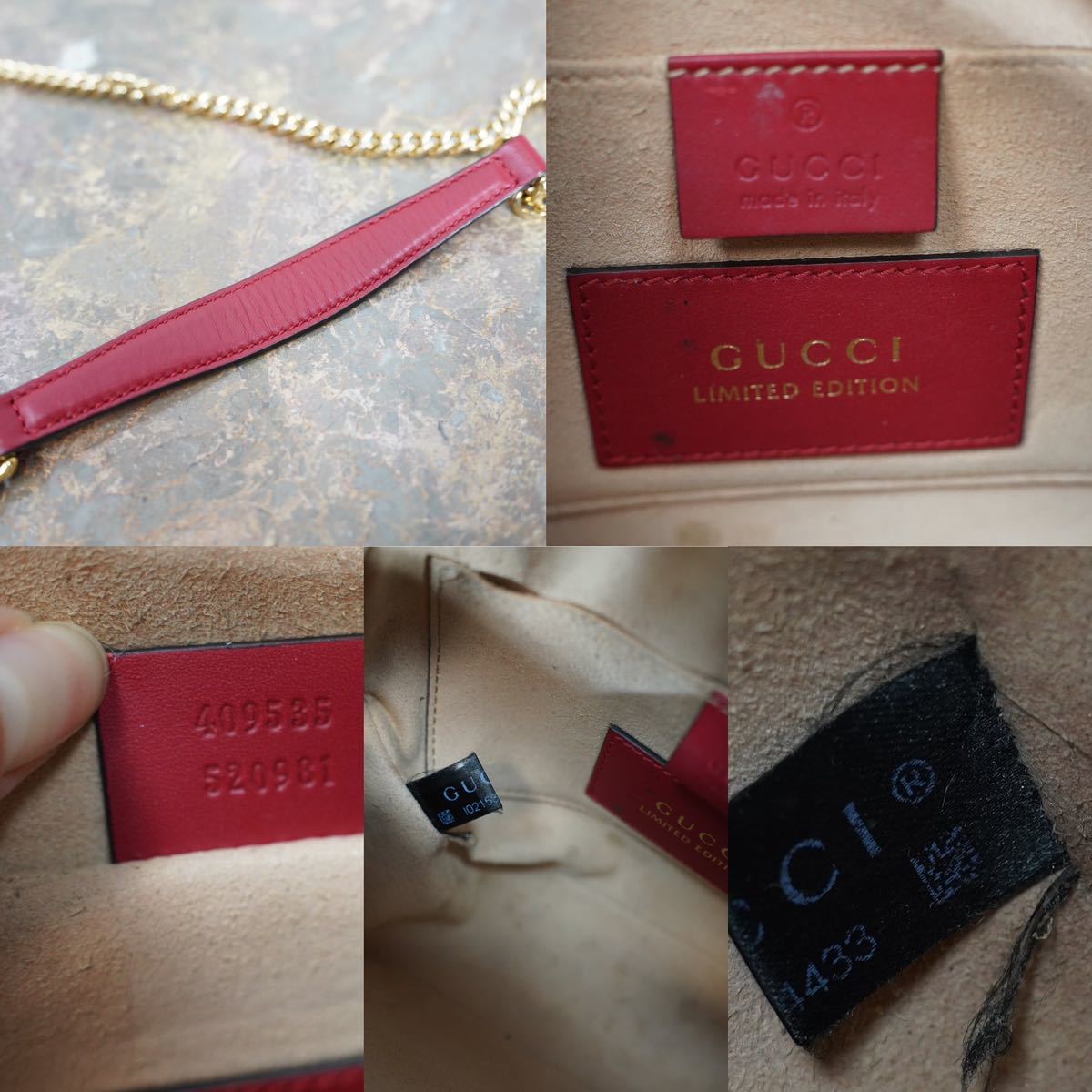 GUCCI MADE IN ITALY/2016年ホリデーコレクショングッチGG柄スネークロゴチェーンショルダーバッグ