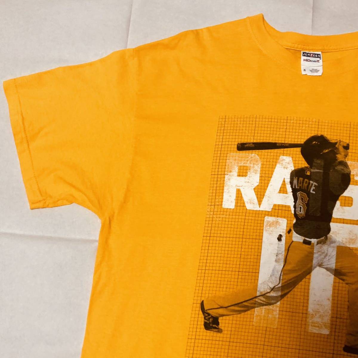【送料無料】JERZEES スターリンマルテ半袖Tシャツ黄色　メンズXLサイズ　MARTEメジャーリーグMLB野球_画像2
