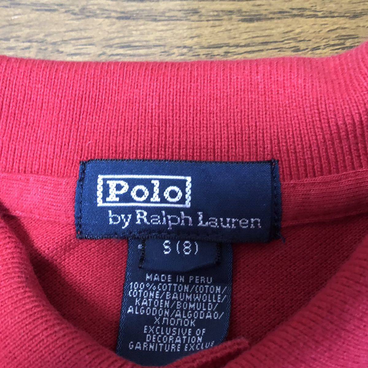 【送料無料】POLO RALPH LAUREN 半袖ポロシャツ赤　レディースSサイズ　ポロラルフローレンワンポイント刺繍_画像5