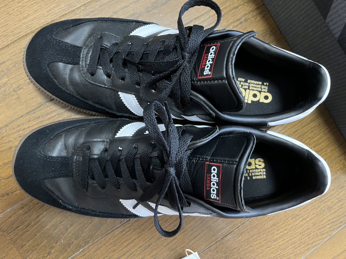 ◇ Adidas Samba LEATHER 天然皮革 黒 26.5 cm アディダス サンバ