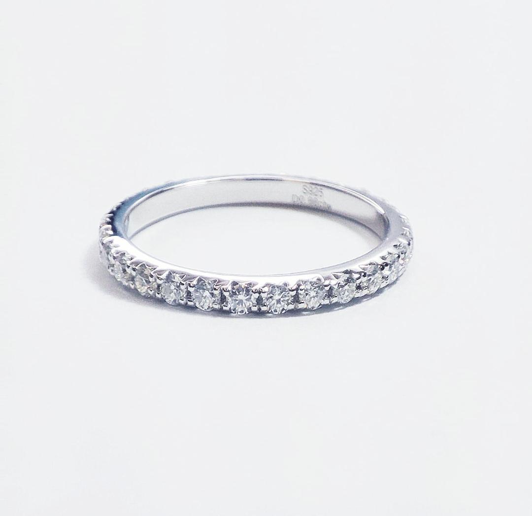 約10.5号 最高級Dカラー モアサナイト フルエタニティリング 指輪 モアッサナイト フルエタニティー 新品 人工ダイヤモンド シルバーの画像4