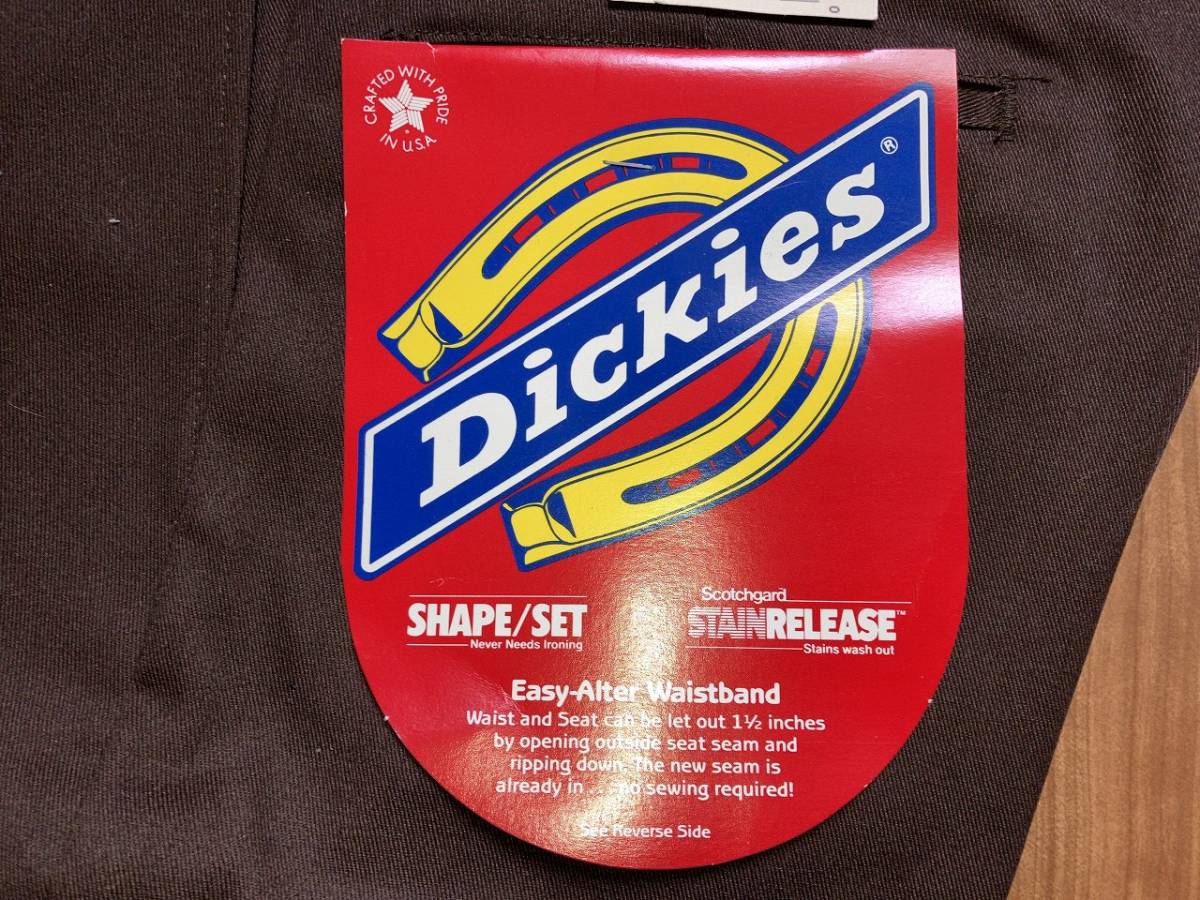 Deadstock デッド ストック ビンテージ 80s 90s Dickies 874 サイズ 34×34 ブラウン アメリカ製 made in usa ディッキーズ 茶色_画像1