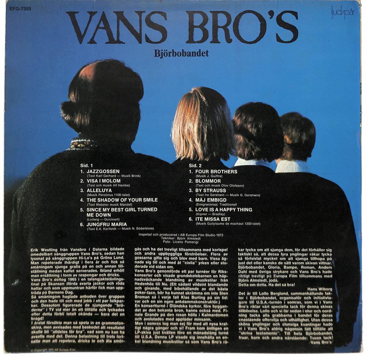 d5496/LP/スウェーデン盤/ジャンク/Vans Bro's Och Bjorbobandet/Vans Bro's_画像2