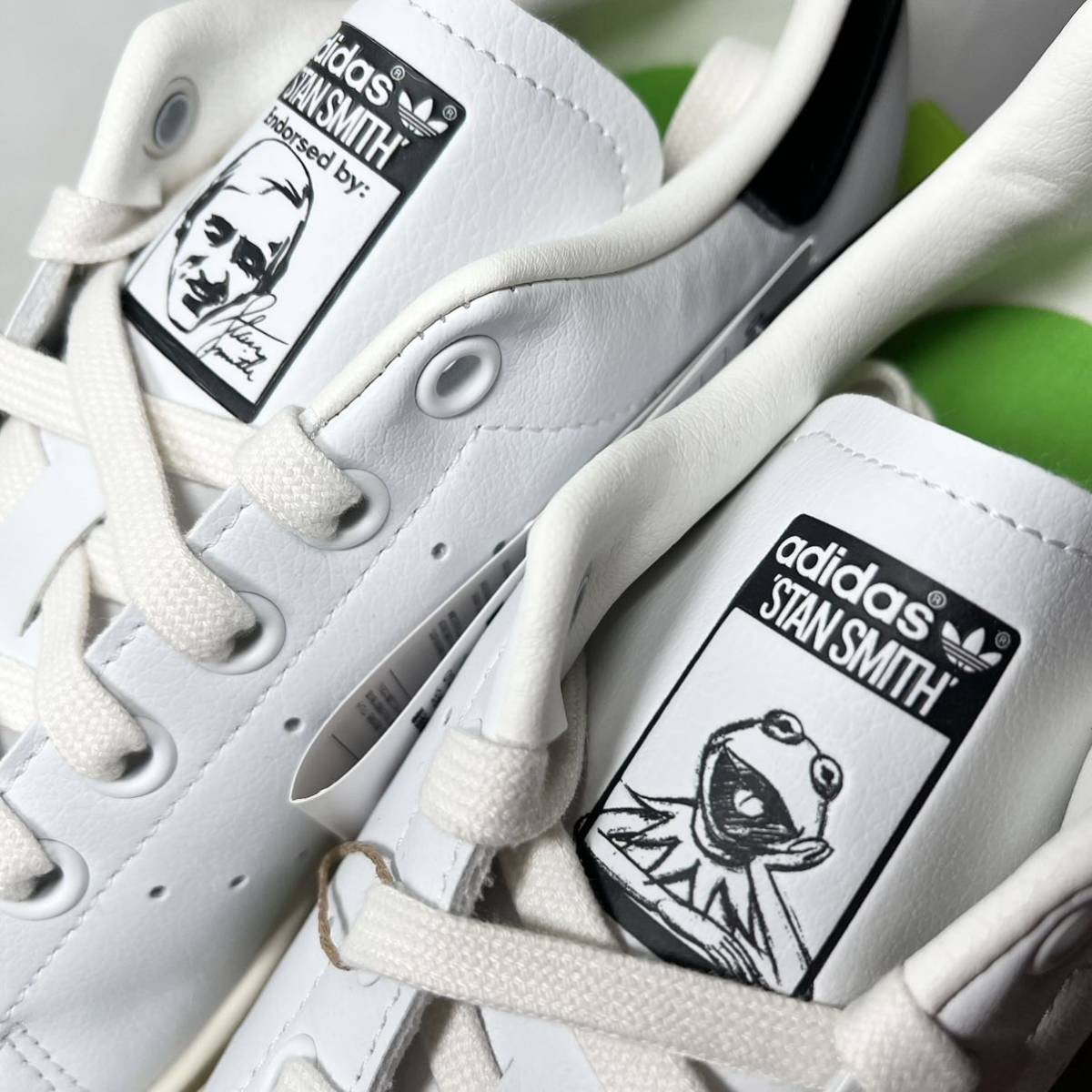 【新品】 adidas Kermit Stan Smith Disney アディダス スタンスミス スニーカー カーミット GX9513 ホワイト ブラック 白 黒 23.0_画像3