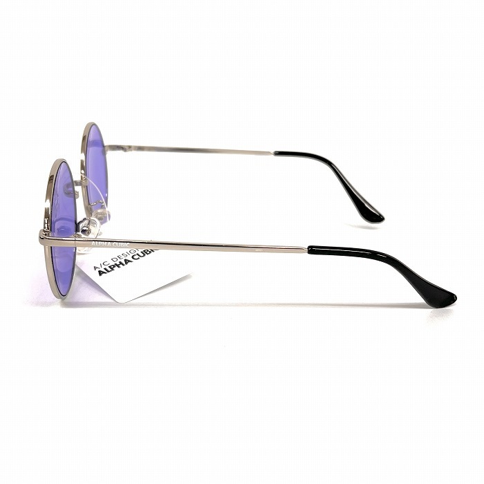  Alpha Cubic sunglasses glasses [ frame : nickel alloy ] navy navy blue × silver × black lady's [ new goods / translation have ]