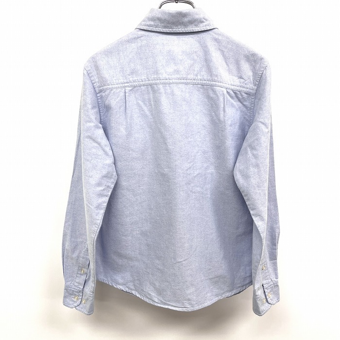 エディーバウアー Eddie Bauer オックスフォードシャツ 長袖 ボタンダウン 胸ポケットにロゴ刺繍 綿100% S ヘザーブルー 杢青 レディース_画像2