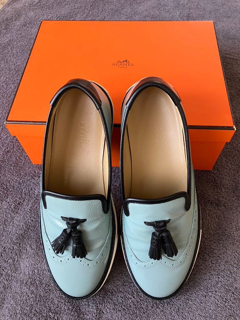 HERMES エルメス 靴 ローファー サックス 36 | visaliariverrock.com