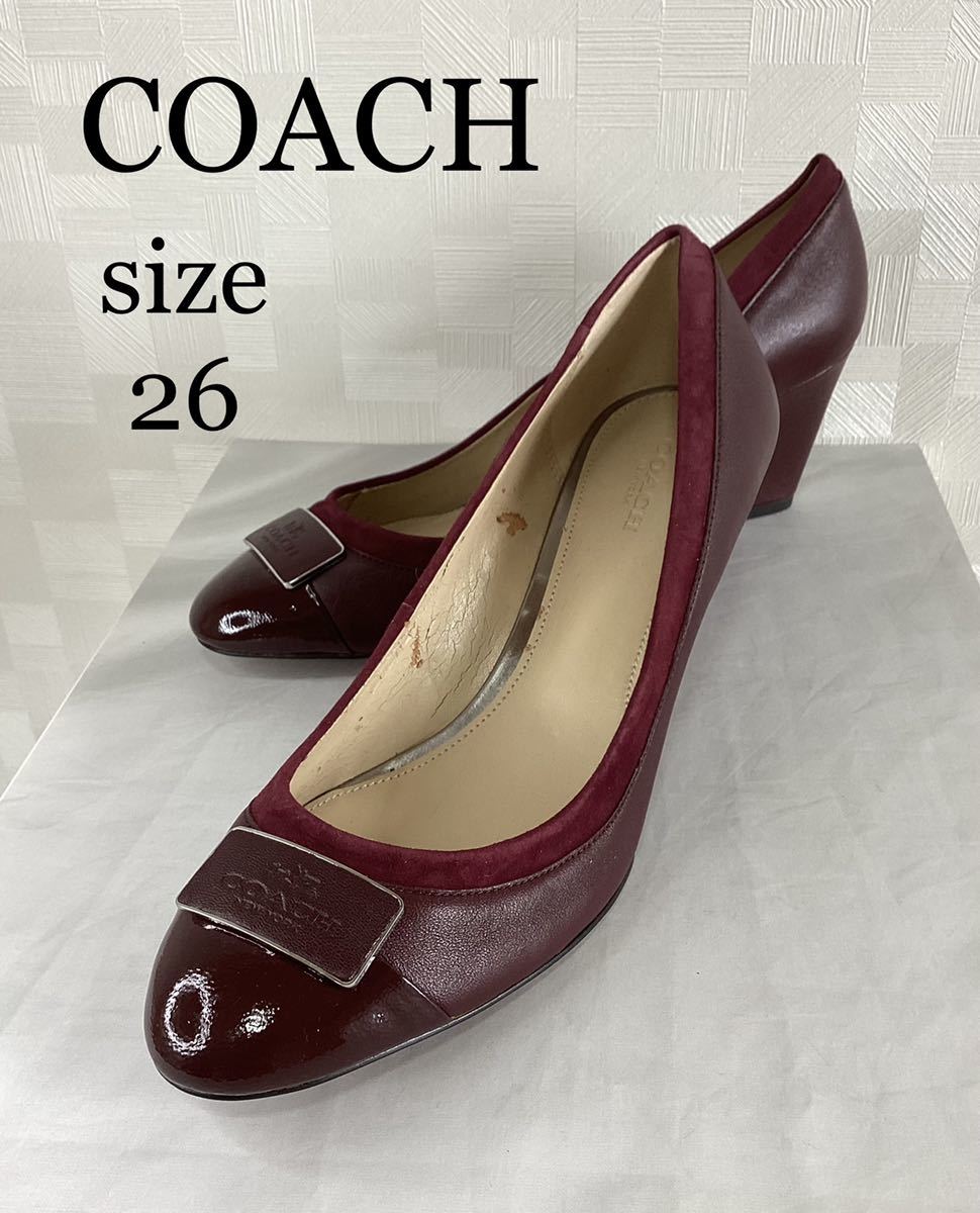 訳あり　新品未使用　COACH コーチ　ボルドー　パンプス_画像1