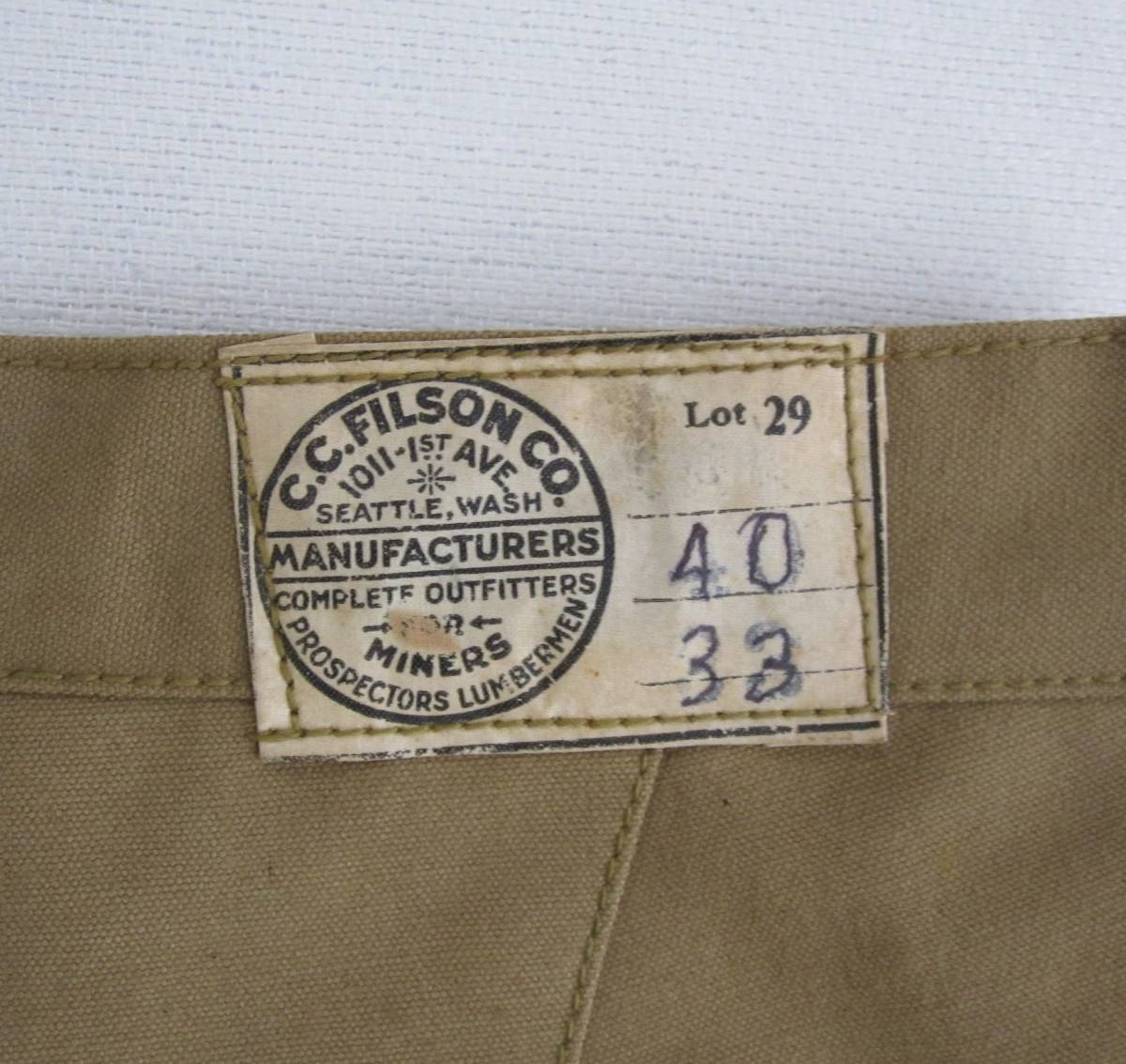 ☆デッド 1920s FILSON ロガー ハンティングパンツ トラウザーズ ☆デッド 1920s FILSON ロガー ハンティングパンツ トラウザーズ
