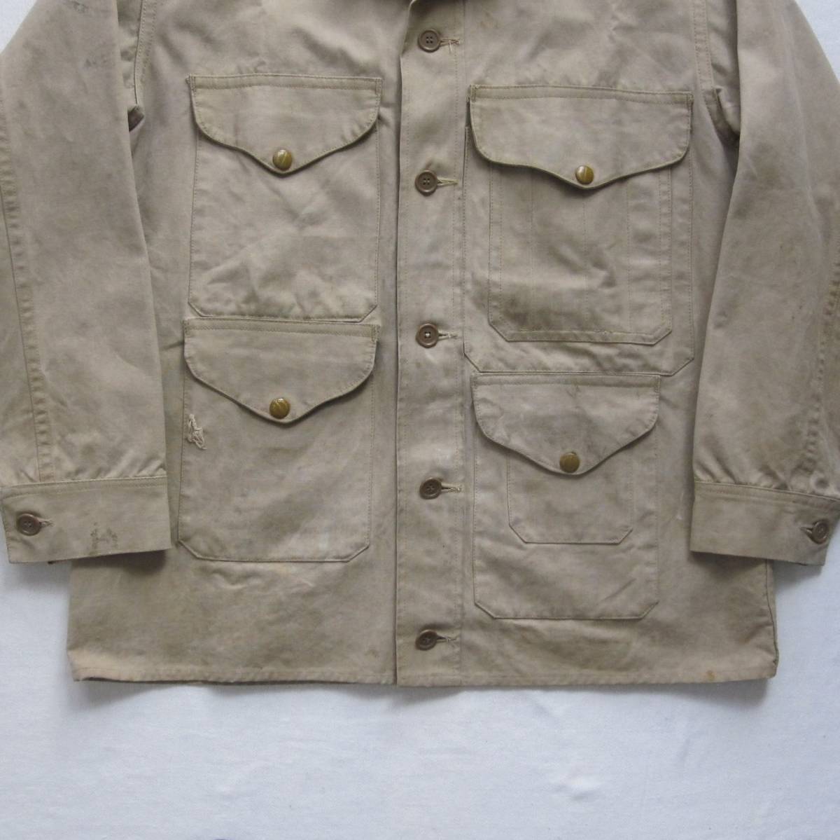 ☆30s FILSON クルーザー ジャケット / Vintage Filson Tin Cloth Cruiser Jacket / ハンティング / フィルソン / 30s 20s 10s ビンテージ _画像4