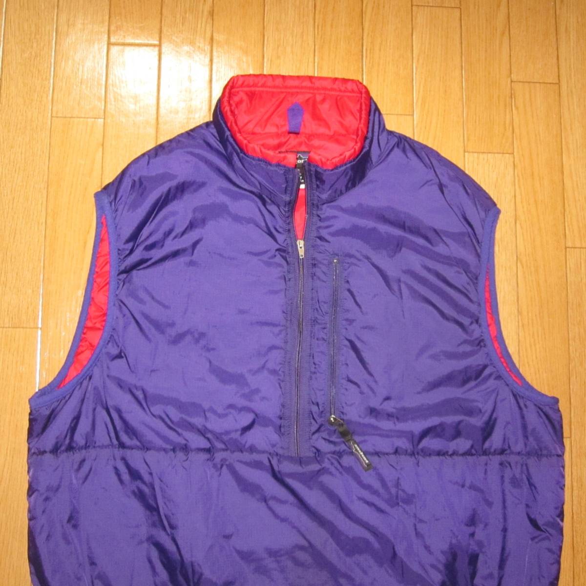 ☆90s パタゴニア パフボール ベスト (XL) 1998年 / USA製 / 紫×赤　 / ビンテージ レトロ　r2 R4ジャケット　patagonia ダスパーカー