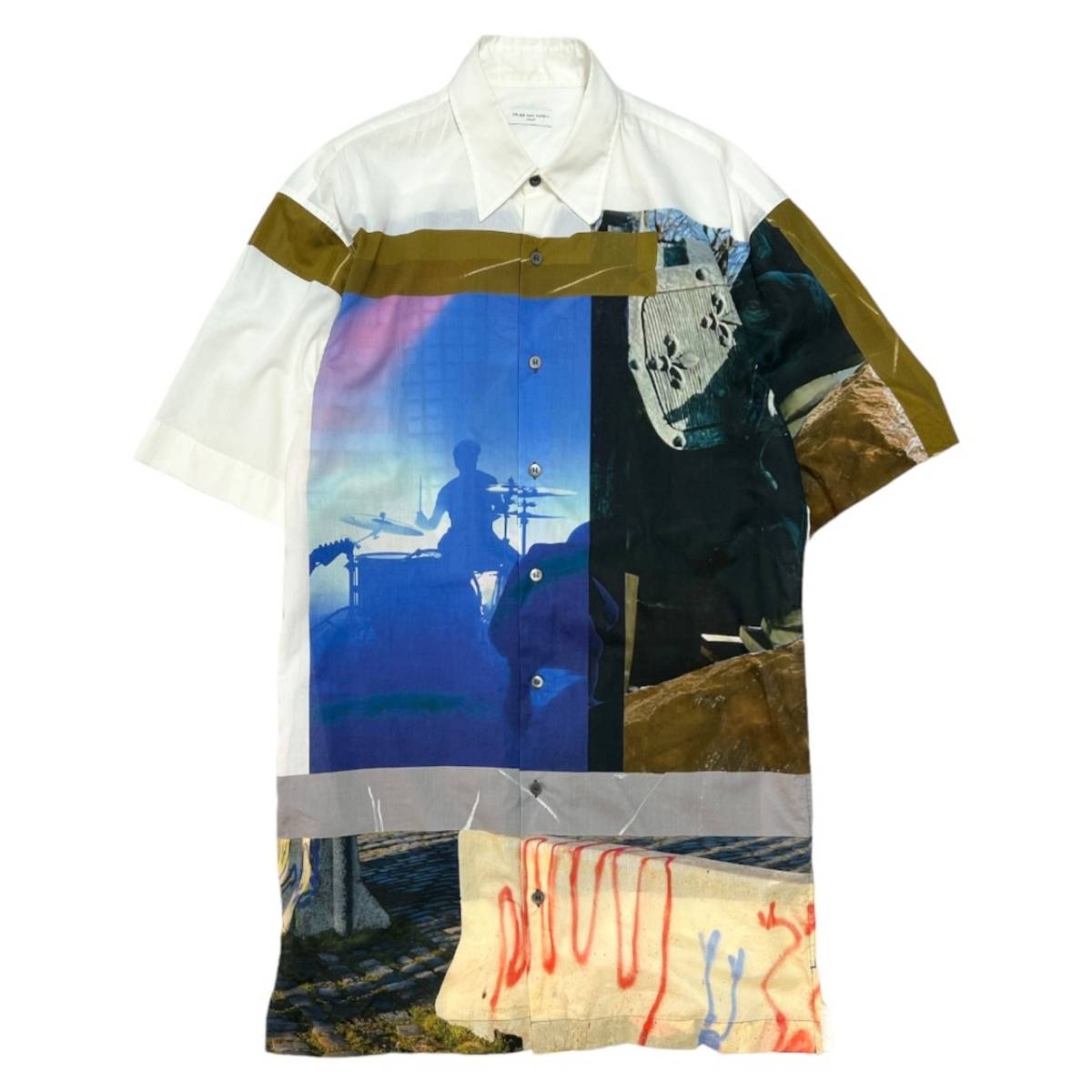 DRIES VAN NOTEN ドリスヴァンノッテン　Graphic Print S/S Long Shirts ホワイト系 サイズ:S