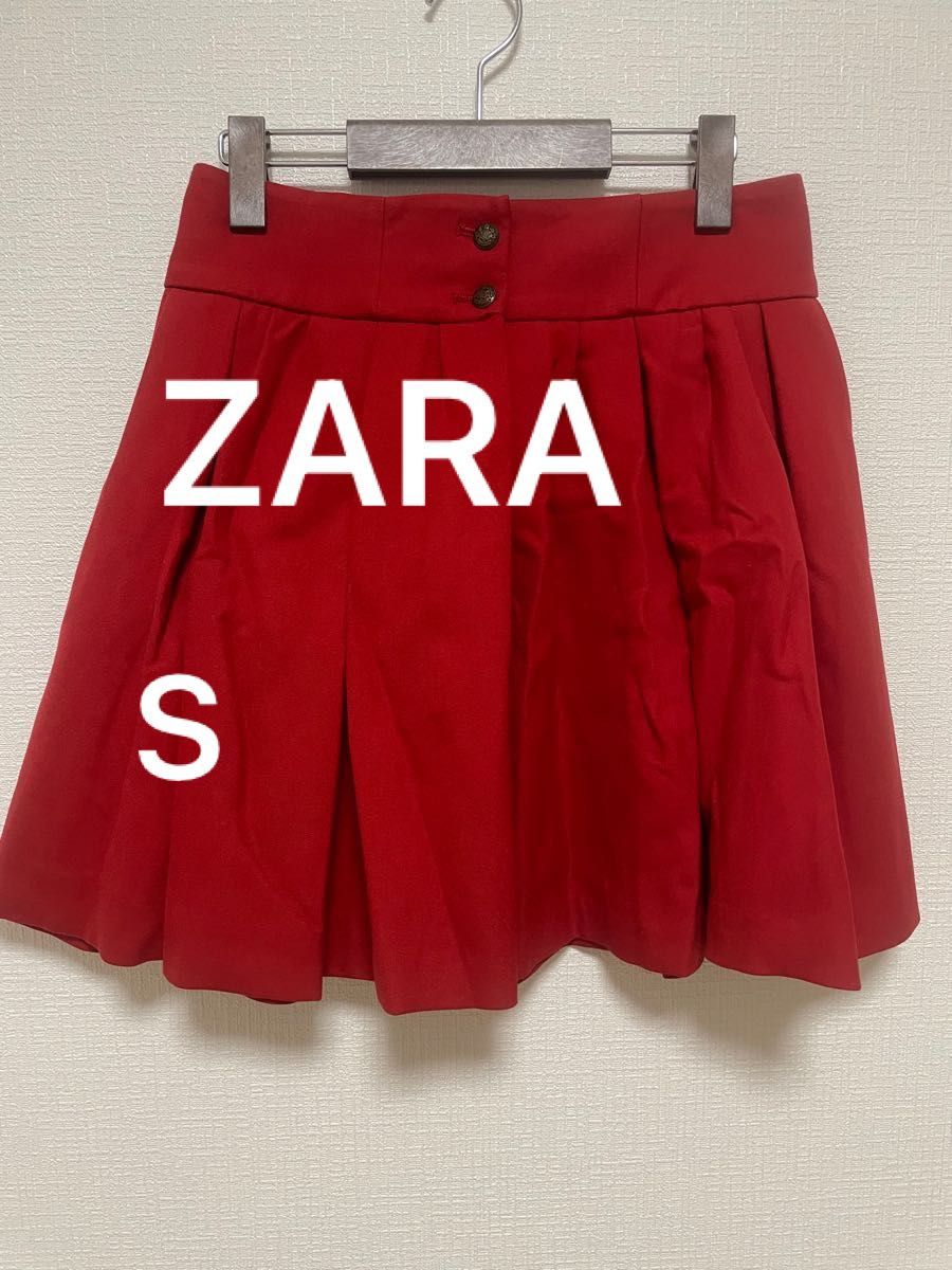 【最終値下げ】 ② ザラウーマン ZARA WOMAN スカート フレア ミニ丈 S ボルドー レディース タックスカート