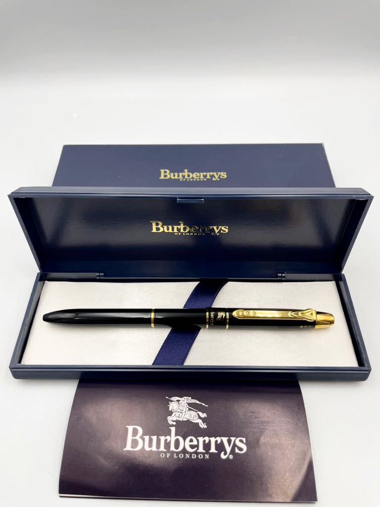 バーバリー　多機能　ボールペン　ツイスト式　ブラック×ゴールド　未使用品　BURBERRY 万年筆　シャーペン　_画像1