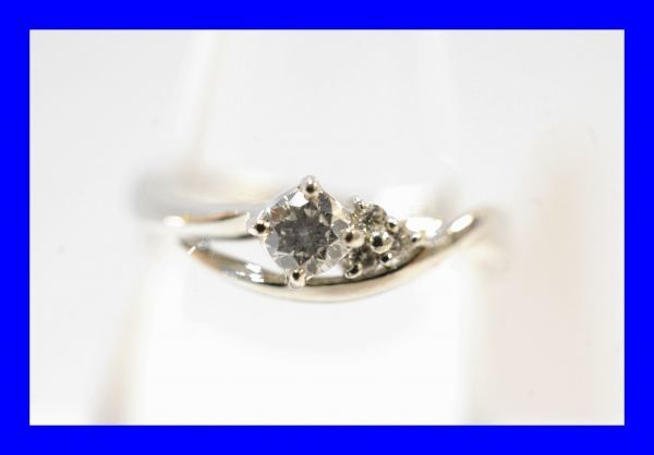 【2024】三越のお歳暮・冬ギフト プラチナ ○新品同様 Pt900 R0216 2.4g 指輪リング 0.08ct 0.158ct ダイヤ プラチナ台