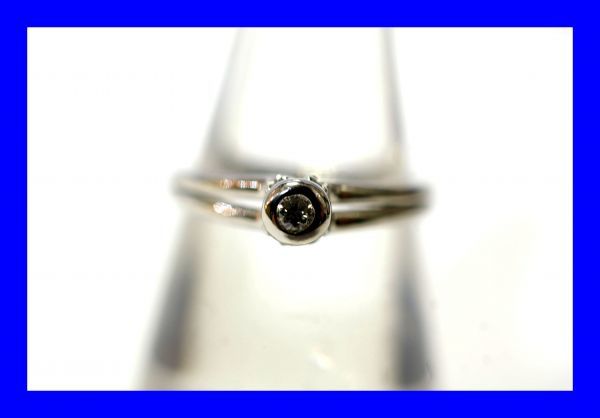 経典 0.10ct ダイヤ Pt900 プラチナ ○新品同様 指輪リング R0279 2.5g 11号 プラチナ台