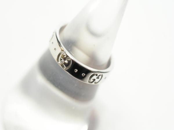 ○新品同様 GUCCI グッチ K18WG 750 指輪 アイコンリング 3.4g #9 REG2_画像2